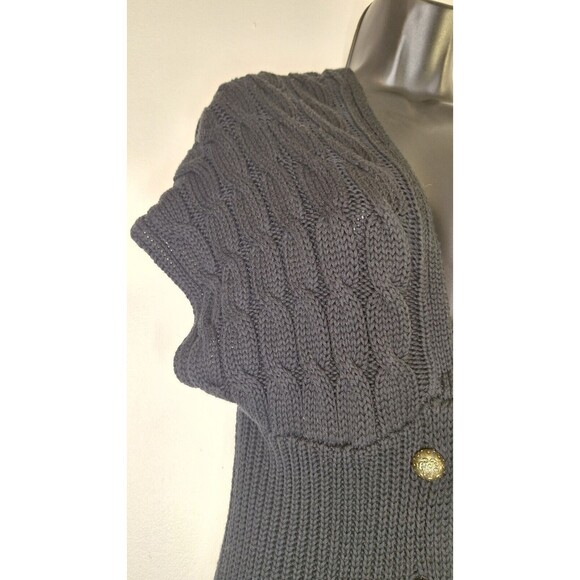 Vtg AFTER THE RAIN Cable Knit Sweater Dress Duster Sz M Button Up Whimsygoth - Picture 11 of 12